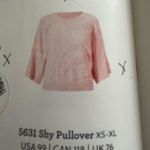 Cabi shy pullover. Pink, 3/4 sleeves. Round neck